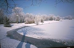 Campingplatz im Winter