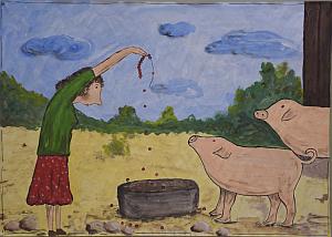 Altarbild - Sprche - Perlen vor die Schweine werfen