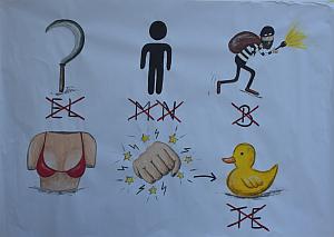 Altarbild - Rtsel - Sich an die Brust schlagen