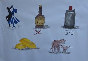 Altarbild - Rtsel - Tanz um das Goldene Kalb