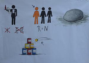 Altarbild - Rtsel - Der werfe den ersten Stein